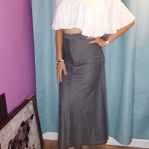 STRIPED FLAIRED MAXI SKIRT